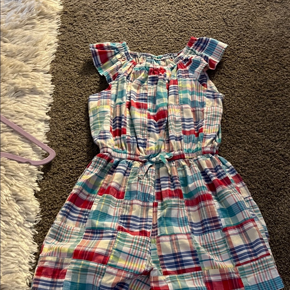 Kelly's Kids Multicolor Plaid romper